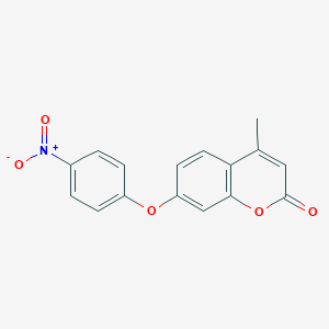 molecular formula C16H11NO5 B3026115 4-methyl-7-(4-nitrophenoxy)-2H-1-benzopyran-2-one 