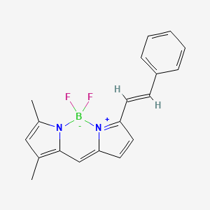 molecular formula C19H17BF2N2 B3026116 (T-4)-[2-[(3,5-dimethyl-2H-pyrrol-2-ylidene-kappaN)methyl]-5-[(1E)-2-phenylethenyl]-1H-pyrrolato-kappaN]difluoro-boron CAS No. 2383063-37-2