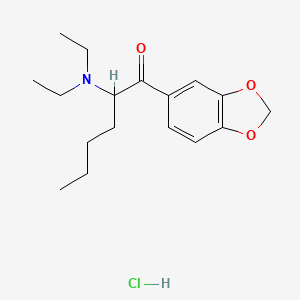 molecular formula C17H26ClNO3 B3026120 1-(1,3-苯并二氧杂环-5-基)-2-(二乙氨基)-1-己酮，一水合盐酸盐 CAS No. 17763-17-6