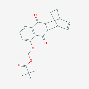 molecular formula C22H24O5 B3026128 2,2-二甲基丙酸，[(1,4,4a,9,9a,10-六氢-9,10-二氧代-1,4-乙二蒽-5-基)氧基]甲基酯 CAS No. 2361529-46-4