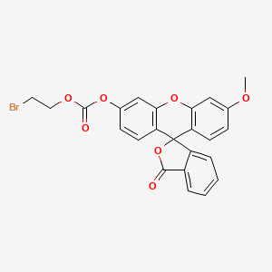molecular formula C24H17BrO7 B3026160 碳酸，2-溴乙基 6'-甲氧基-3-氧代螺[异苯并呋喃-1(3H)，9'-[9H]黄嘌呤]-3'-基酯 CAS No. 2119597-33-8