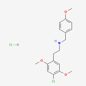 molecular formula C18H23Cl2NO3 B3026164 4-Chloro-2,5-dimethoxy-N-(4-methoxybenzyl)phenethylamine hydrochloride CAS No. 1566571-58-1