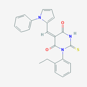 molecular formula C23H19N3O2S B302617 1-(2-ethylphenyl)-5-[(1-phenyl-1H-pyrrol-2-yl)methylene]-2-thioxodihydro-4,6(1H,5H)-pyrimidinedione 