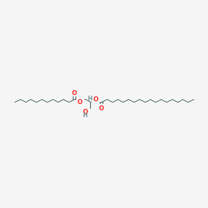 molecular formula C33H64O5 B3026176 Octadecanoic acid, 1-(hydroxymethyl)-2-[(1-oxododecyl)oxy]ethyl ester CAS No. 199274-81-2