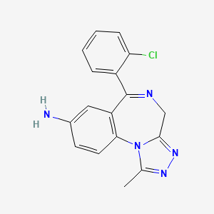 molecular formula C17H14ClN5 B3026196 6-(2-氯苯基)-1-甲基-4H-[1,2,4]三唑并[4,3-a][1,4]苯二氮杂卓-8-胺 CAS No. 71368-66-6