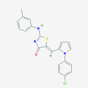 molecular formula C21H16ClN3OS B302621 (5Z)-5-[[1-(4-chlorophenyl)pyrrol-2-yl]methylidene]-2-(3-methylanilino)-1,3-thiazol-4-one 