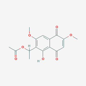B3026216 5-Hydroxy-6-(1-acetoxyethyl)-2,7-dimethoxy-1,4-naphthalenedione CAS No. 68594-15-0