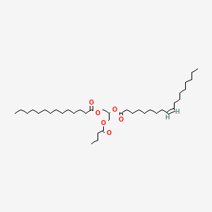 molecular formula C39H72O6 B3026222 9Z-octadecenoic acid, 1-[(1-oxobutoxy)methyl]-2-[(1-oxotetradecyl)oxy]ethyl ester CAS No. 1122578-93-1