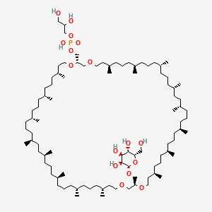 molecular formula C95H189O16P B3026238 2,3-Dihydroxypropyl [(2S,7R,11R,15S,19S,22S,26S,30R,34R,38S,43R,47R,51S,55S,58S,62S,66R,70R)-7,11,15,19,22,26,30,34,43,47,51,55,58,62,66,70-hexadecamethyl-38-[[(2S,3S,4S,5S,6S)-3,4,5-trihydroxy-6-(hydroxymethyl)oxan-2-yl]oxymethyl]-1,4,37,40-tetraoxacyclodoheptacont-2-yl]methyl hydrogen phosphate CAS No. 416880-23-4