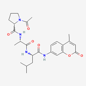 molecular formula C26H34N4O6 B3026253 1-acetyl-L-prolyl-L-alanyl-N-(4-methyl-2-oxo-2H-1-benzopyran-7-yl)-L-leucinamide CAS No. 1431362-79-6