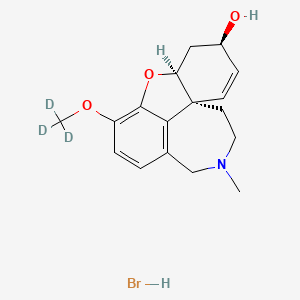 molecular formula C17H22BrNO3 B3026254 (4aS,6R,8aS)-3-(methoxy-d3)-11-methyl-4a,5,9,10,11,12-hexahydro-6H-benzo[2,3]benzofuro[4,3-cd]azepin-6-ol,monohydrobromide CAS No. 2140262-53-7