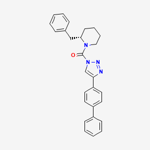 molecular formula C27H26N4O B3026274 (4-[1,1'-biphenyl]-4-yl-1H-1,2,3-triazol-1-yl)[(2S)-2-(phenylmethyl)-1-piperidinyl]-methanone 