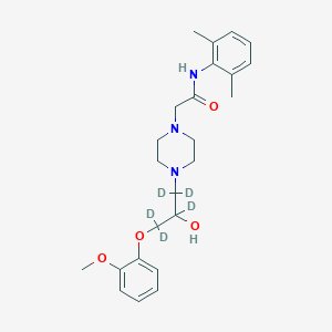 molecular formula C24H33N3O4 B3026281 N-(2,6-Dimethylphenyl)-2-[4-[1,1,2,3,3-pentadeuterio-2-hydroxy-3-(2-methoxyphenoxy)propyl]piperazin-1-yl]acetamide CAS No. 1092804-87-9