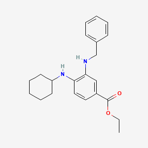 molecular formula C22H28N2O2 B3026289 Ethyl 3-(benzylamino)-4-(cyclohexylamino)benzoate CAS No. 1467047-25-1