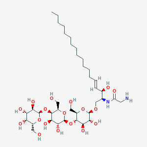 molecular formula C38H70N2O18 B3026319 2-amino-N-[(1S,2R,3E)-1-[[(O-alpha-D-galactopyranosyl-(1-->4)-O-beta-D-galactopyranosyl-(1-->4)-beta-D-glucopyranosyl)oxy]methyl]-2-hydroxy-3-heptadecen-1-yl]-acetamide CAS No. 1360882-59-2