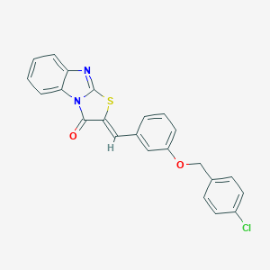 molecular formula C23H15ClN2O2S B302632 2-{3-[(4-chlorobenzyl)oxy]benzylidene}[1,3]thiazolo[3,2-a]benzimidazol-3(2H)-one 
