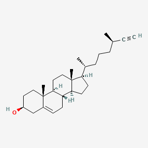 molecular formula C28H44O B3026327 20R-[(4R)-4-methyl-5-hexyn-1-yl]-pregn-5-en-3beta-ol CAS No. 1527467-07-7