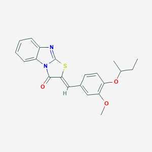 molecular formula C21H20N2O3S B302633 2-(4-sec-butoxy-3-methoxybenzylidene)[1,3]thiazolo[3,2-a]benzimidazol-3(2H)-one 