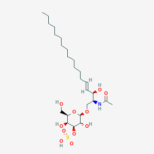 molecular formula C26H49NO11S B3026334 N-[(1S,2R,3E)-2-hydroxy-1-[[(3-O-sulfo-beta-D-galactopyranosyl)oxy]methyl]-3-heptadecen-1-yl]-acetamide CAS No. 252846-08-5