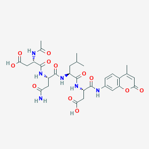 molecular formula C30H38N6O12 B3026366 N-acetyl-L-alpha-aspartyl-L-asparaginyl-L-leucyl-N-(4-methyl-2-oxo-2H-1-benzopyran-7-yl)-L-alpha-asparagine CAS No. 958001-92-8