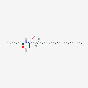 molecular formula C24H47NO3 B3026374 N-[(1R,2R,3E)-2-hydroxy-1-(hydroxymethyl)-3-heptadecen-1-yl]-hexanamide CAS No. 189894-79-9
