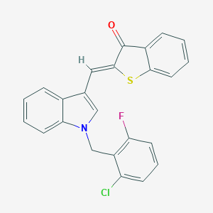 molecular formula C24H15ClFNOS B302639 2-{[1-(2-chloro-6-fluorobenzyl)-1H-indol-3-yl]methylene}-1-benzothiophen-3(2H)-one 