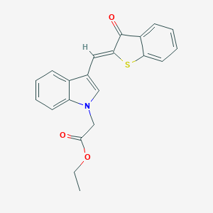 molecular formula C21H17NO3S B302640 ethyl {3-[(Z)-(3-oxo-1-benzothiophen-2(3H)-ylidene)methyl]-1H-indol-1-yl}acetate 