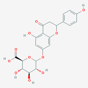 molecular formula C21H20O11 B3026400 (2S,3S,4S,5R)-3,4,5-Trihydroxy-6-[[5-hydroxy-2-(4-hydroxyphenyl)-4-oxo-2,3-dihydrochromen-7-yl]oxy]oxane-2-carboxylic acid CAS No. 1237479-07-0