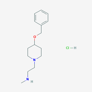 molecular formula C15H25ClN2O B3026407 N-甲基-4-(苯甲氧基)-1-哌啶乙胺，二盐酸盐 CAS No. 2095432-59-8