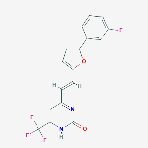 molecular formula C17H10F4N2O2 B302641 4-{2-[5-(3-fluorophenyl)-2-furyl]vinyl}-6-(trifluoromethyl)-2(1H)-pyrimidinone 