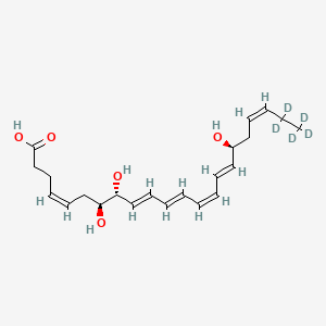 molecular formula C22H32O5 B3026412 7S,8R,17S-三羟基-4Z,9E,11E,13Z,15E,19Z-21,21',22,22,22-d5二十二碳六烯酸 CAS No. 1881277-32-2