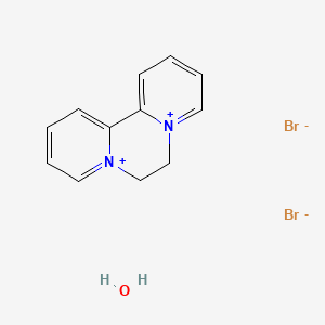 molecular formula C12H14Br2N2O B3026450 Diquat dibromide monohydrate CAS No. 6385-62-2