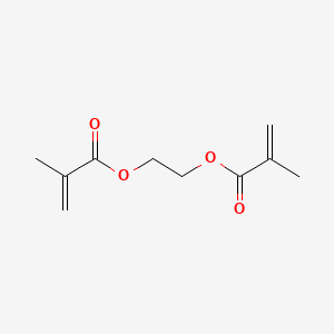 molecular formula C10H14O4<br>CH2=C(CH3)C(O)OCH2CH2OC(O)C(CH3)=CH2<br>C10H14O4 B3026482 Ethylene glycol dimethacrylate CAS No. 25852-47-5