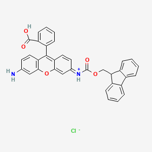 molecular formula C35H25ClN2O5 B3026484 [9-(2-carboxyphenyl)-6-(9H-fluoren-9-ylmethoxycarbonylamino)xanthen-3-ylidene]azanium;chloride CAS No. 293313-27-6