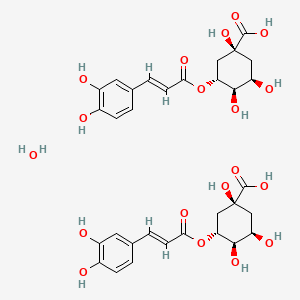 molecular formula C32H38O19 B3026491 Chlorogenic acid hemihydrate CAS No. 6001-76-9
