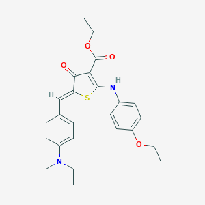 molecular formula C26H30N2O4S B302653 ethyl (5Z)-5-[[4-(diethylamino)phenyl]methylidene]-2-(4-ethoxyanilino)-4-oxothiophene-3-carboxylate 