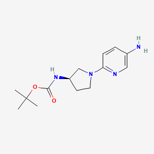 molecular formula C14H22N4O2 B3026532 (R)-叔丁基 1-(5-氨基吡啶-2-基)吡咯烷-3-基氨基甲酸酯 CAS No. 1004621-13-9