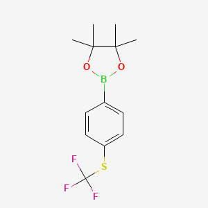 molecular formula C13H16BF3O2S B3026533 4,4,5,5-Tetramethyl-2-(4-((trifluoromethyl)thio)phenyl)-1,3,2-dioxaborolane CAS No. 1005206-25-6