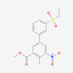 molecular formula C17H17NO6S B3026534 Methyl 3'-(ethylsulfonyl)-4-methyl-5-nitrobiphenyl-3-carboxylate CAS No. 1005499-49-9