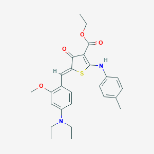 molecular formula C26H30N2O4S B302654 ethyl (5Z)-5-[[4-(diethylamino)-2-methoxyphenyl]methylidene]-2-(4-methylanilino)-4-oxothiophene-3-carboxylate 