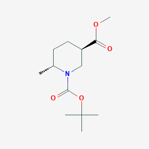 molecular formula C13H23NO4 B3026545 trans-6-Methyl-piperidine-1,3-dicarboxylic acid 1-tert-butyl ester 3-methyl ester CAS No. 1009376-75-3