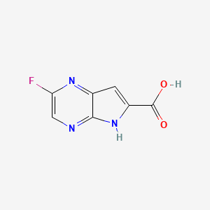 molecular formula C7H4FN3O2 B3026562 2-fluoro-5H-pyrrolo[2,3-b]pyrazine-6-carboxylic acid CAS No. 1016241-84-1