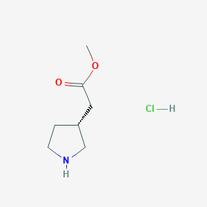 molecular formula C7H14ClNO2 B3026599 (r)-Methyl 2-(pyrrolidin-3-yl)acetate hydrochloride CAS No. 1024038-31-0