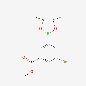 molecular formula C14H18BBrO4 B3026602 Methyl 3-bromo-5-(4,4,5,5-tetramethyl-1,3,2-dioxaborolan-2-YL)benzoate CAS No. 1025718-78-8