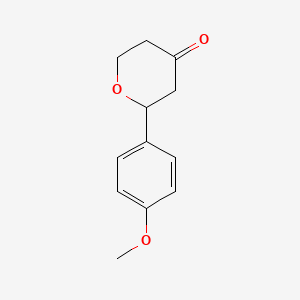 molecular formula C12H14O3 B3026604 2-(4-Methoxyphenyl)dihydro-2H-pyran-4(3H)-one CAS No. 1026692-54-5