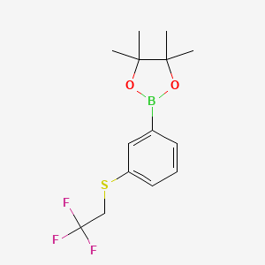 molecular formula C14H18BF3O2S B3026605 4,4,5,5-Tetramethyl-2-(3-((2,2,2-trifluoroethyl)thio)phenyl)-1,3,2-dioxaborolane CAS No. 1026797-07-8