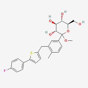 molecular formula C25H27FO6S B3026615 (3R,4S,5S,6R)-2-(3-((5-(4-Fluorophenyl)thiophen-2-yl)methyl)-4-methylphenyl)-6-(hydroxymethyl)-2-methoxytetrahydro-2H-pyran-3,4,5-triol CAS No. 1030825-21-8