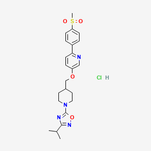 molecular formula C23H29ClN4O4S B3026620 5-[4-[[6-(4-methylsulfonylphenyl)pyridin-3-yl]oxymethyl]piperidin-1-yl]-3-propan-2-yl-1,2,4-oxadiazole;hydrochloride CAS No. 1032824-54-6