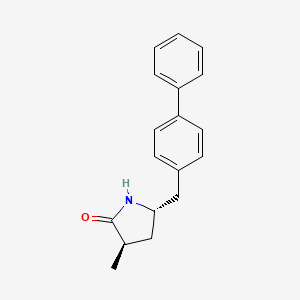 molecular formula C18H19NO B3026641 (3R,5S)-5-[(Biphenyl-4-yl)methyl]-3-methylpyrrolidin-2-one CAS No. 1038924-70-7