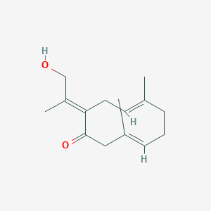 molecular formula C15H22O2 B3026645 (3E,7E,10E)-10-(1-Hydroxypropan-2-ylidene)-3,7-dimethylcyclodeca-3,7-dien-1-one CAS No. 103994-29-2